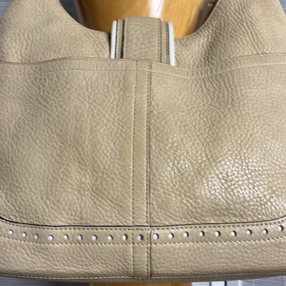 Coach Hampton cream pebble leather shoulder bag Y2K - Picture 9 of 13